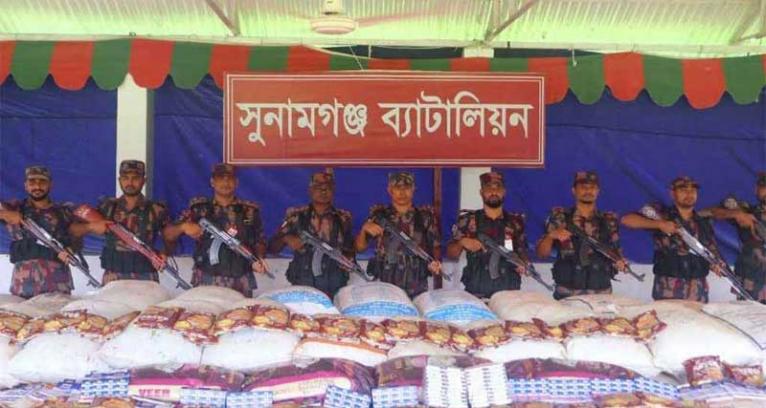 সুনামগঞ্জে দেড় কোটি টাকার ভারতীয় পণ্য জব্দ
